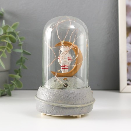 Souvenir Polystone Light "Cosmonaut on the Moon in the flask" Sound 2haaa 9x9x14.5 cm mix-6