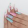 Flowering Nails "Flowerers", 12 pcs, with adhesive plates, ballerina shape, multi -colored