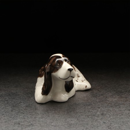 Porcelain figurine "Russian Spaniel", 5x9 cm, lies-1