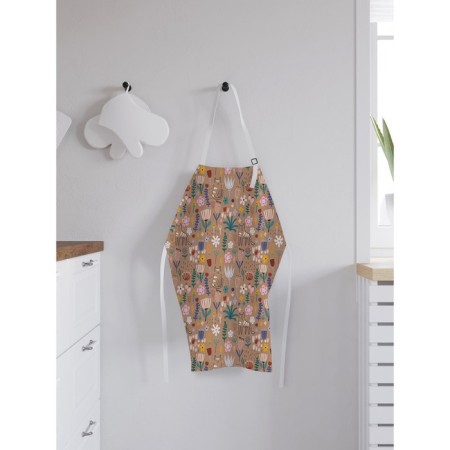 Apron kitchen with a photo print "Drawings of nature", adjustable, size OS-1