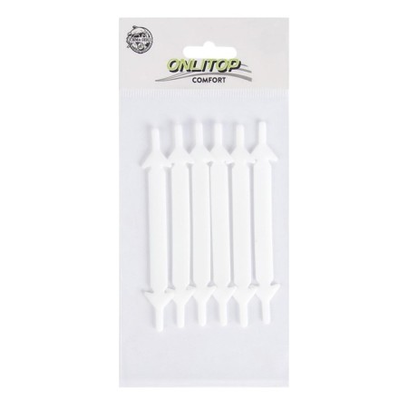 A set of shoes for shoes, 6 pcs, silicone, flat, 13 mm, 9 cm, white color-5