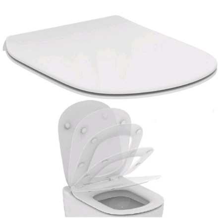 Sitting and Ideal Standard Tesi T352701 toilet cover, thin, with microlyff-2