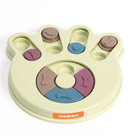 Intellectual toy for goodies "paw", 14 x 13.5 x 3 cm, green-1