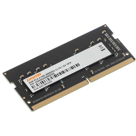 Memory DDR4 4GB 2666MHz Digma DGMAS426666004S RTL PC4-21300 CL19 SO-Dimm 260-PIN 1.2V SINGLE 100449-3