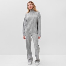 Women's costume (jumper+trousers) minku: Knitwear Collection color light gray, river 42-44