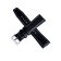 Hourly strap with fast-removable hairpins, 22 mm, eco-leather, L-22 cm, black
