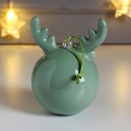 Souvenir ceramics ball "Losik" Green 10x7.5x7.7 cm-2