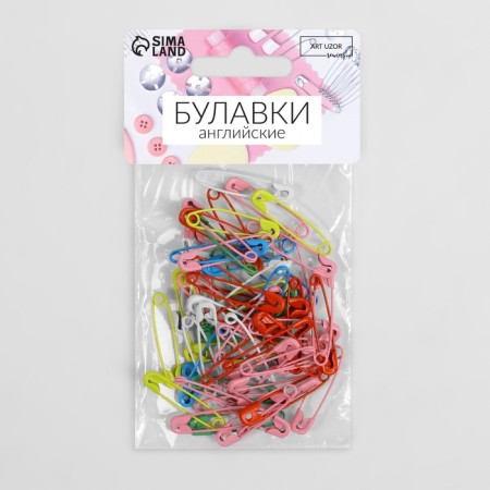 English pins, 30 mm, 100 pcs, colorful color-3