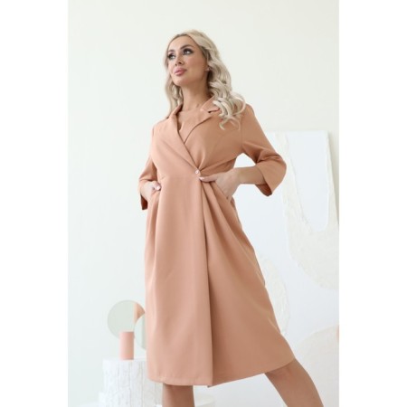 Women's dress, size 54, beige color-4