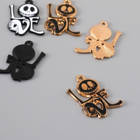 Decor for creativity Metal "Terrible Love" enamel mix 2.7x2.1 cm-1