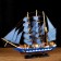 The ship is a souvenir average "horseman", the sails are blue, mix, 43x8.5x39 cm