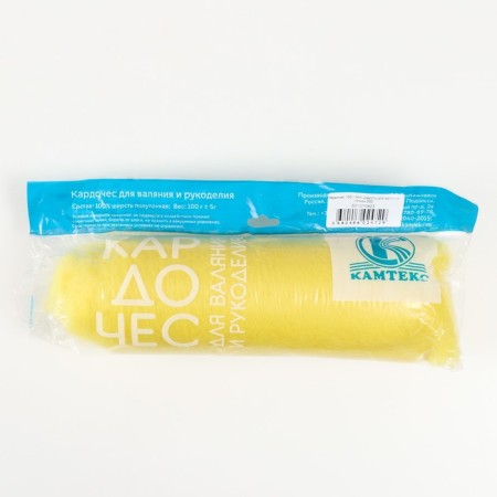 Fasting wool "cardoches" 100% half -toned wool 100g (lemon - 030)-4