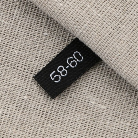 Textile strip "58-60", 5 x 1.1 cm, black color