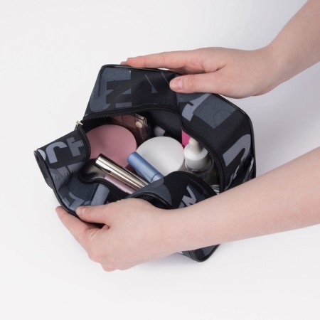 Cosmetic bag with lightning, black color-2