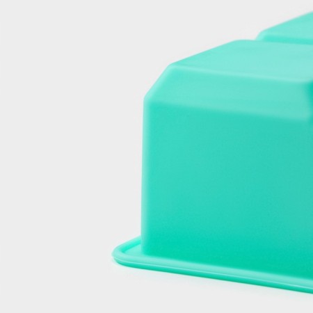 Form for the ice “Cube”, silicone, 16.5 × 11.5 × 5 cm, 6 cells (5 × 5 cm), turquoise color-4