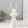 Ceramics candlestick, glass for 1 candle "ibis" d = 7.5 cm white 10.5x10.5x29.5 cm