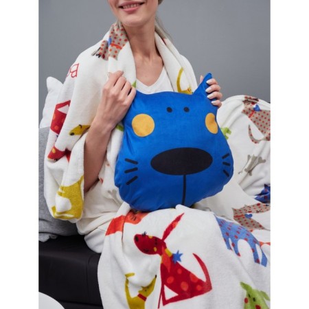 DOG plaid, size 150x200 cm, white color-4