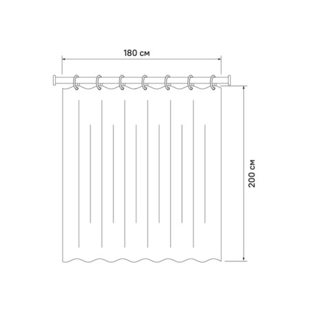 Curtain for the bathroom IDDIS P03PE18I11, PE, 200x180 cm, dark gray-8