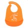 Bibslate for feeding silicone with pockets, orange color