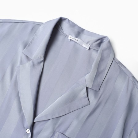 Female pajamas (shirt and shorts) KAFTAN SILK "strip" r.40-42, blue-7