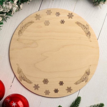 Cake stand round "Snowflakes, spruce branch", 26 cm