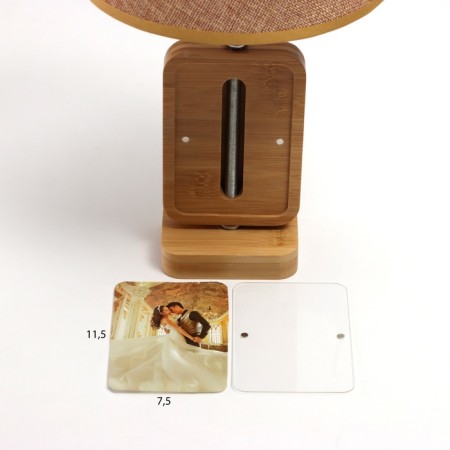 Table lamp with a photo frame 7.5x11.5cm (acrylic on magnets) 20x20x35cm-5