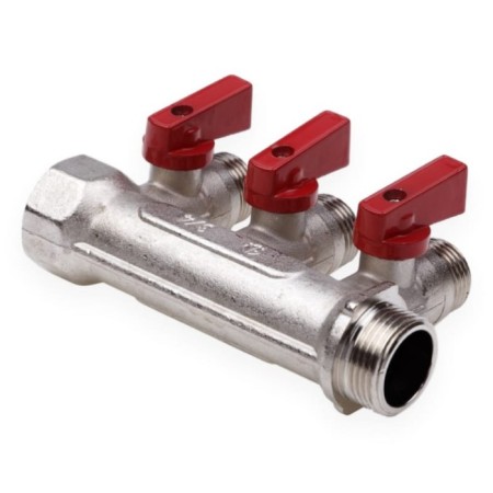 Aqualink threaded manual, 3/4 "x3/4" x1/2 ", internal/outer, 3 exits, with balloons. Taps-6