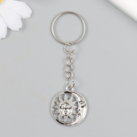 Frill metal "Sun and month" silver 2.4x2.8 cm-2