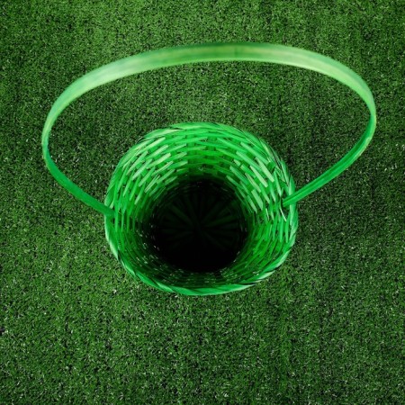 Wicker basket, bamboo, green-3
