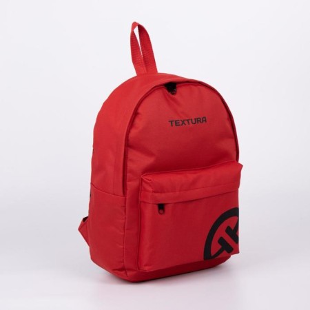 Young backpack from the textiles with lightning, 1 pocket, textura, red color-1