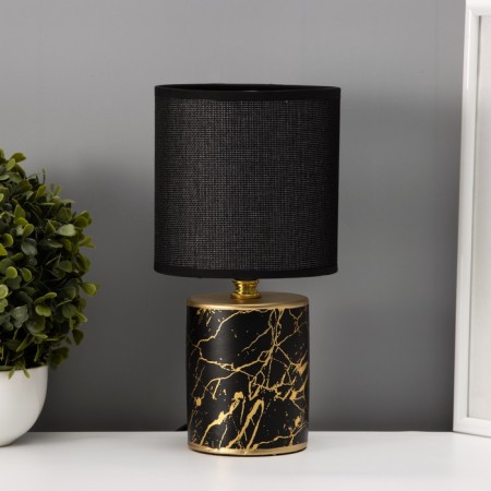 Table lamp with lampshade Risalux "Juno", E14, 40 W, black-gold, 13 × 13 × 26.5 cm-2