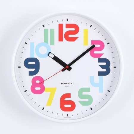 Watch Wall Round "Classics", white rim, 30 x 30 cm