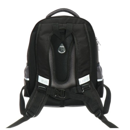 School backpack, 40 x 33 x 19 cm, ergonomic back, stavia "monochrome", black/orange-4