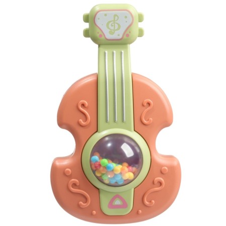 The rattle "Guitar", 12 cm, orange color, crush me