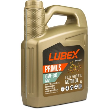 Motor oil Lubex Primus MV 5W-30 CF/SL A3/B4, synthetic, 5 liters