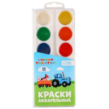 Watercolor honey 12 colors "Blue Tractor"-1