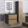 Tumbling under the Uperwood Barsa sink, 50 cm, suspended, black/oak sonoma
