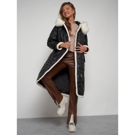 Coat insulated winter female, size 46, black color-20