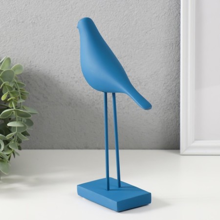 Polystone souvenir "Bird - long paws" bright blue 22x15 cm-3