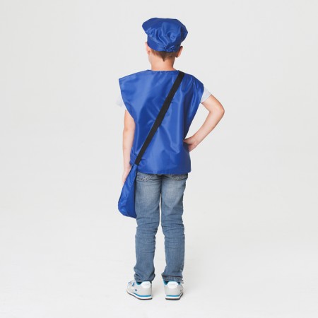 The carnival costume "Postman", vest, headgear, bag, height 110-122 cm, 4-6 years old-1