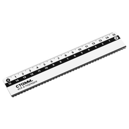 The line is 15 cm Istanm, plastic, with a wavy edge, a double scale, transparent, colorless, euro suspension-2