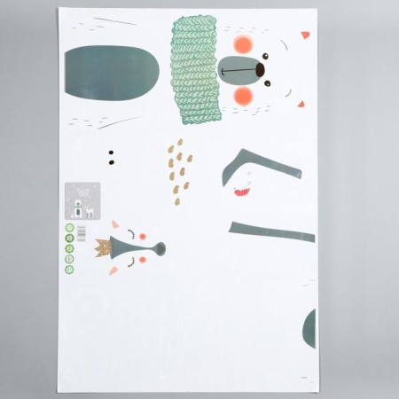 Interior plastic sticker "Bear and Olenenok" 60x90 cm-1