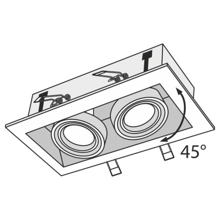 The built-in lamp Technical DL008-2-02-S, GU10, 2x50 W, 245x126x72 mm, silver-6