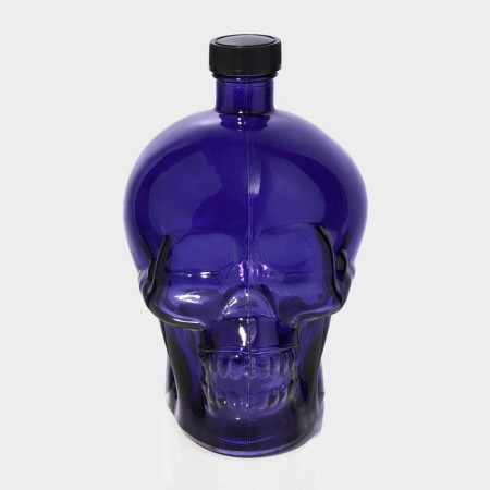 Glass bottle "Skull", 0.77 l, color purple color-1