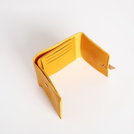 Women's wallet on the button, yellow color-2
