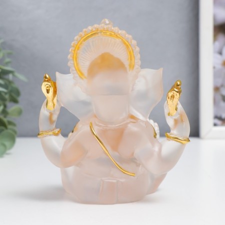 Souvenir Polystone "Ganesha - Indian Divine" transparent with gold 14x8x7 cm-2