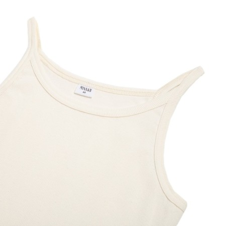 T-shirt shortened female Minaku: Basic Line Color Ecrury, Rr. 46-7