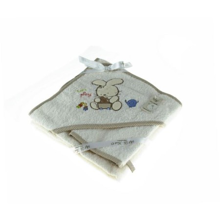 Fanny Bunny corner towel, size 80x80 cm, beige color-1