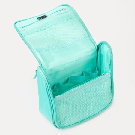 Cosmetic bag, a lightning department, with a handle, with a hook, mint color-3