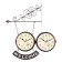 Wathered double-sided watches, on the suspension "WelCome", smooth move, D-20 cm, 55 x 36 cm, 1 aa